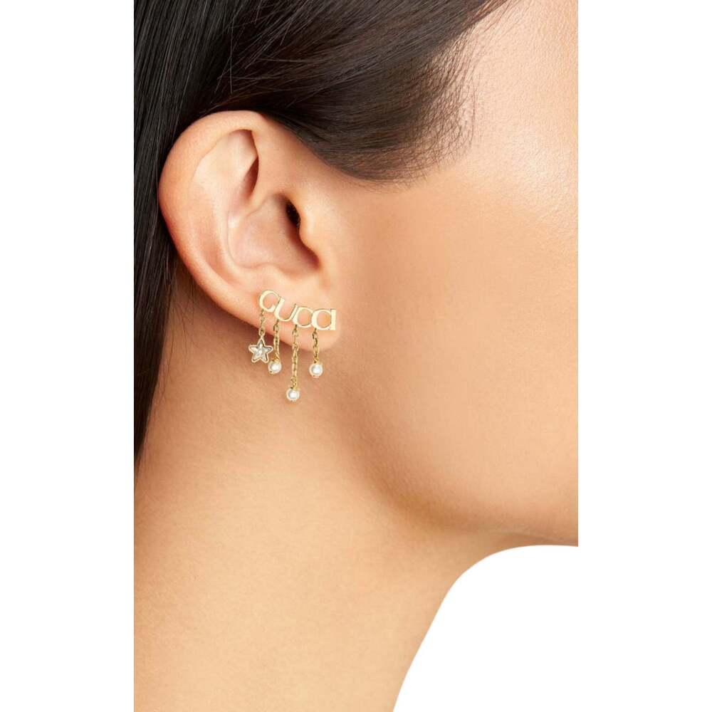 Gucci - Script Logo Stud Single Earring - Picture 2 of 5